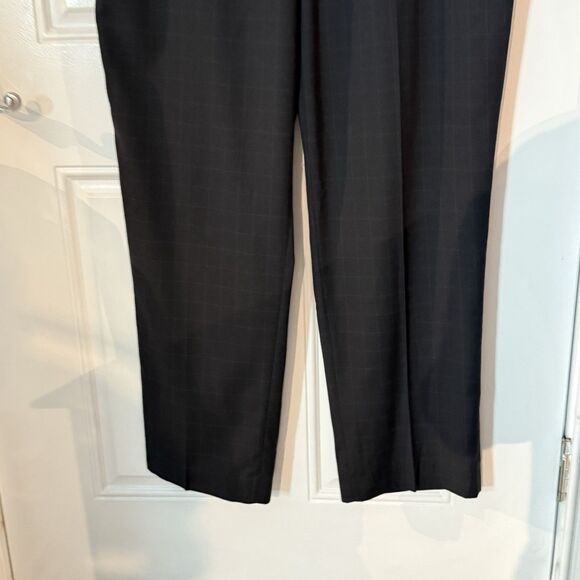 Andrew Fezza Men's 40x32 Plaid Black Straight Leg Slacks Dress Pants - Picture 5 of 16
